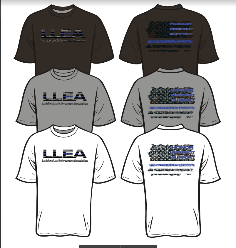 Black LLEA T-Shirt - Louisiana Law Enforcement Association